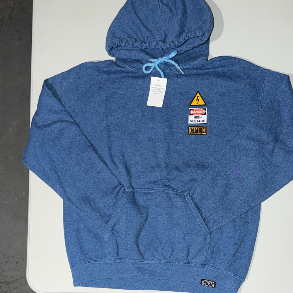 Open 925 High Voltage, Blue Pullover Hoodie -